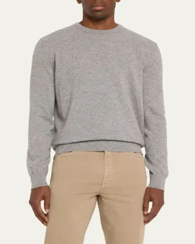 ZEGNA Men's Cashmere Crewneck Sweater | Thumbnail 4 ZEGNA Men's Cashmere Crewneck Sweater | Thumbnail 4