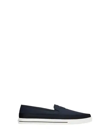 Prada Men's Triangle Logo Nylon Slip-On Loafers | Thumbnail 1 Prada Men's Triangle Logo Nylon Slip-On Loafers | Thumbnail 1