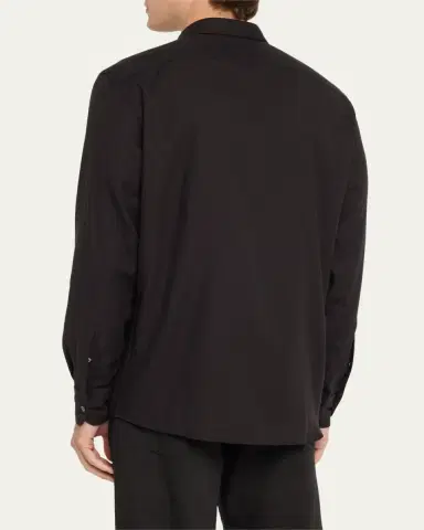 Zegna Men's Cashco Cashmere-Cotton Sport Shirt | Thumbnail 3 Zegna Men's Cashco Cashmere-Cotton Sport Shirt | Thumbnail 3