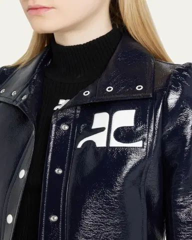 Courrèges Textured Vinyl Crop Jacket | Thumbnail 5 Courrèges Textured Vinyl Crop Jacket | Thumbnail 5