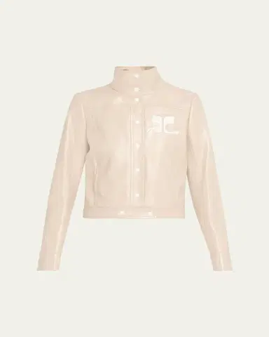 Courrèges Textured Vinyl Crop Jacket | Thumbnail 6 Courrèges Textured Vinyl Crop Jacket | Thumbnail 6