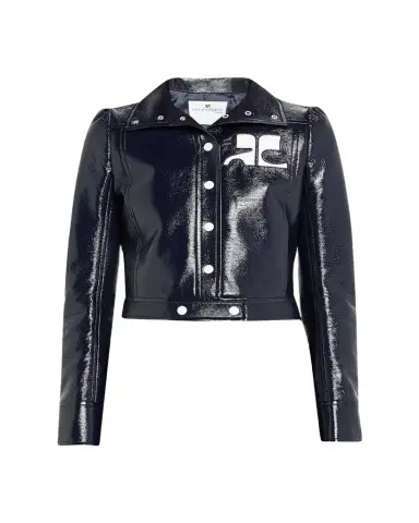 Courrèges Textured Vinyl Crop Jacket | Thumbnail 1 Courrèges Textured Vinyl Crop Jacket | Thumbnail 1