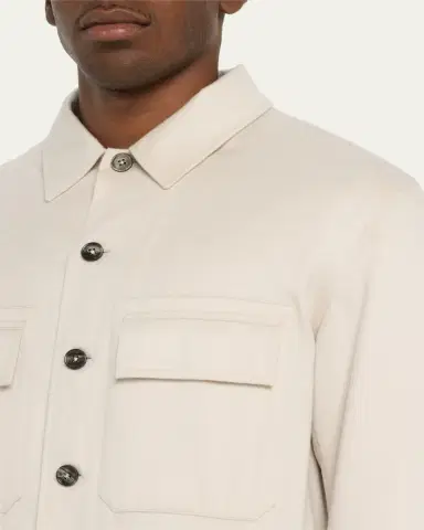ZEGNA Men's Oasi Cashmere Overshirt | Thumbnail 5 ZEGNA Men's Oasi Cashmere Overshirt | Thumbnail 5