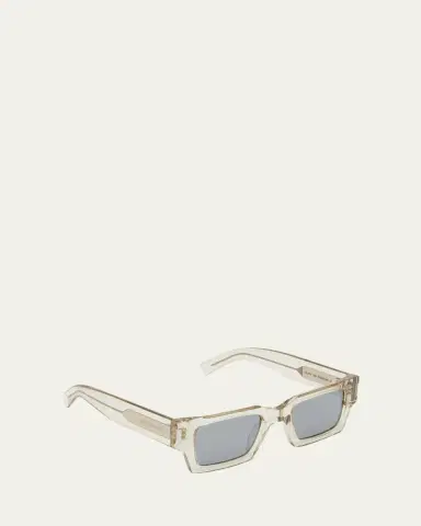 Saint Laurent Men's Rectangle Acetate Sunglasses with Logo | Thumbnail 5 Saint Laurent Men's Rectangle Acetate Sunglasses with Logo | Thumbnail 5