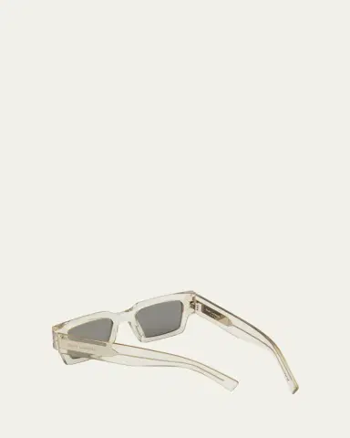 Saint Laurent Men's Rectangle Acetate Sunglasses with Logo | Thumbnail 6 Saint Laurent Men's Rectangle Acetate Sunglasses with Logo | Thumbnail 6