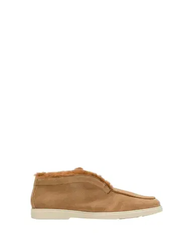 Santoni Fortune Suede Shearling Ankle Booties | Thumbnail 1 Santoni Fortune Suede Shearling Ankle Booties | Thumbnail 1