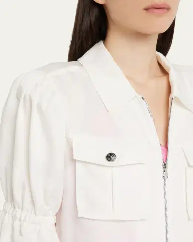Cinq à Sept Holly Short-Sleeve Sateen Jacket | Thumbnail 5 Cinq à Sept Holly Short-Sleeve Sateen Jacket | Thumbnail 5