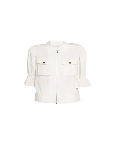Cinq à Sept Holly Short-Sleeve Sateen Jacket | Thumbnail 1 Cinq à Sept Holly Short-Sleeve Sateen Jacket | Thumbnail 1