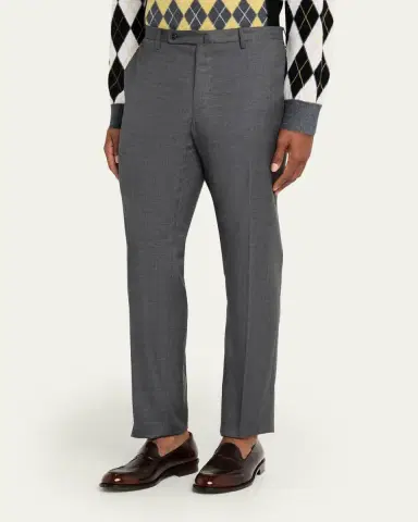 Incotex Men's Wool Sharkskin Dress Pants | Thumbnail 4 Incotex Men's Wool Sharkskin Dress Pants | Thumbnail 4