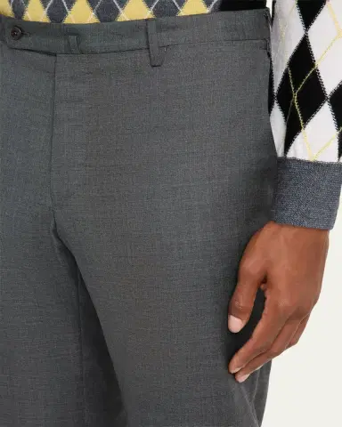 Incotex Men's Wool Sharkskin Dress Pants | Thumbnail 5 Incotex Men's Wool Sharkskin Dress Pants | Thumbnail 5