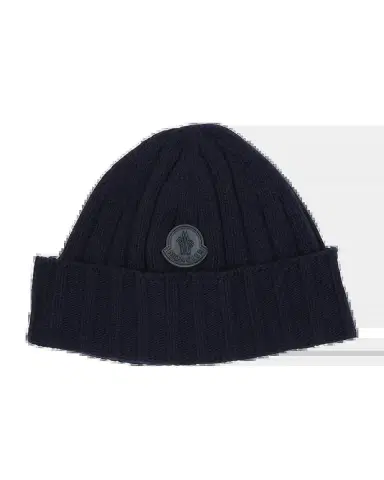 Moncler Men's Ribbed Wool Beanie | Thumbnail 2 Moncler Men's Ribbed Wool Beanie | Thumbnail 2