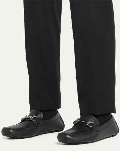 Ferragamo Men's Parigi Gancini Leather Drivers | Thumbnail 2 Ferragamo Men's Parigi Gancini Leather Drivers | Thumbnail 2