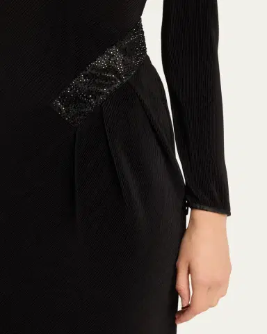 Giorgio Armani Plisse Jersey Gown with Beaded Hip Detail | Thumbnail 5 Giorgio Armani Plisse Jersey Gown with Beaded Hip Detail | Thumbnail 5