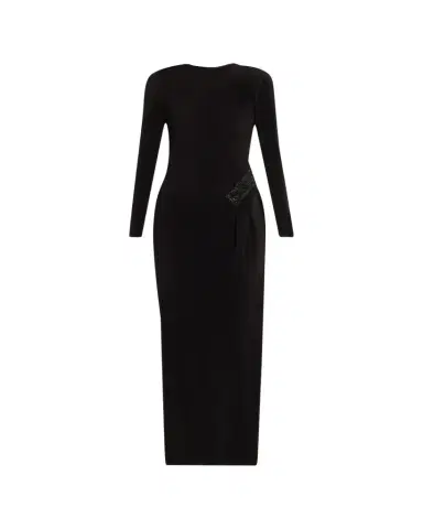 Giorgio Armani Plisse Jersey Gown with Beaded Hip Detail | Thumbnail 1 Giorgio Armani Plisse Jersey Gown with Beaded Hip Detail | Thumbnail 1
