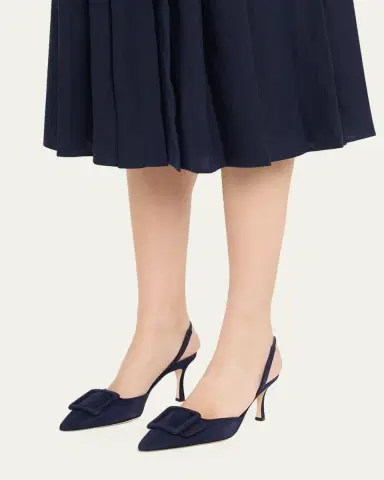 Manolo Blahnik Maysli Suede Buckle Halter Pumps | Thumbnail 2 Manolo Blahnik Maysli Suede Buckle Halter Pumps | Thumbnail 2