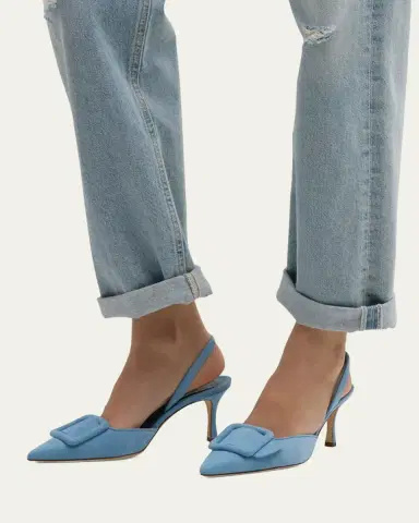 Manolo Blahnik Maysli Suede Buckle Halter Pumps | Thumbnail 6 Manolo Blahnik Maysli Suede Buckle Halter Pumps | Thumbnail 6