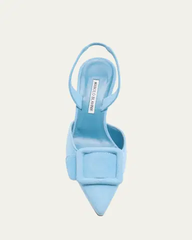 Manolo Blahnik Maysli Suede Buckle Halter Pumps | Thumbnail 9 Manolo Blahnik Maysli Suede Buckle Halter Pumps | Thumbnail 9