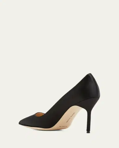 Manolo Blahnik BB 90mm Satin Pumps | Thumbnail 4 Manolo Blahnik BB 90mm Satin Pumps | Thumbnail 4