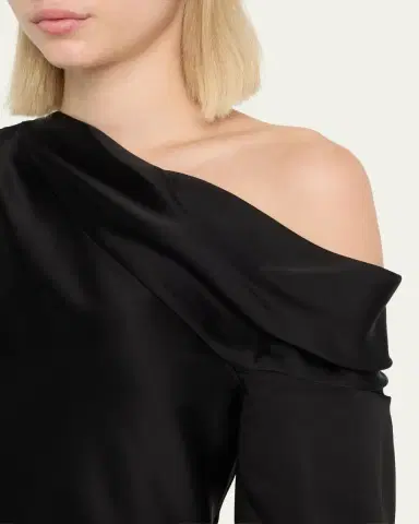 SIMKHAI Alice Draped Satin One-Shoulder Top | Thumbnail 5 SIMKHAI Alice Draped Satin One-Shoulder Top | Thumbnail 5