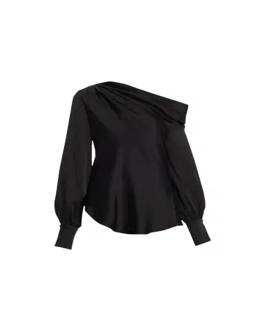 SIMKHAI Alice Draped Satin One-Shoulder Top | Thumbnail 1 SIMKHAI Alice Draped Satin One-Shoulder Top | Thumbnail 1