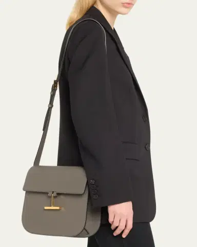 TOM FORD Tara Medium Crossbody in Grained Leather with Leather Strap | Thumbnail 2 TOM FORD Tara Medium Crossbody in Grained Leather with Leather Strap | Thumbnail 2