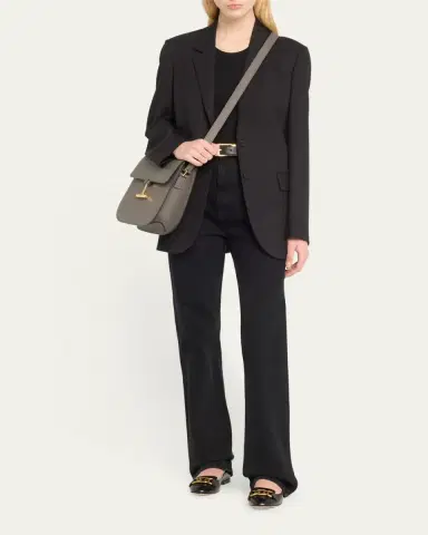 TOM FORD Tara Medium Crossbody in Grained Leather with Leather Strap | Thumbnail 3 TOM FORD Tara Medium Crossbody in Grained Leather with Leather Strap | Thumbnail 3