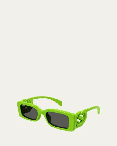 Gucci Monochrome GG Rectangle Acetate Sunglasses | Thumbnail 6 Gucci Monochrome GG Rectangle Acetate Sunglasses | Thumbnail 6