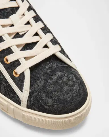 Versace Men's La Greca Baroque Canvas Low-Top Sneakers | Thumbnail 5 Versace Men's La Greca Baroque Canvas Low-Top Sneakers | Thumbnail 5