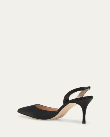 Manolo Blahnik 70mm Carolyne Satin Slingback Pumps | Thumbnail 4 Manolo Blahnik 70mm Carolyne Satin Slingback Pumps | Thumbnail 4