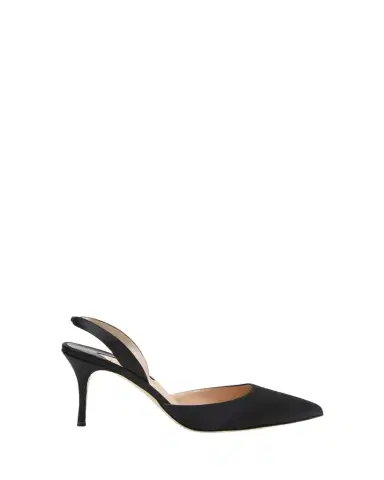 Manolo Blahnik 70mm Carolyne Satin Slingback Pumps | Thumbnail 1 Manolo Blahnik 70mm Carolyne Satin Slingback Pumps | Thumbnail 1