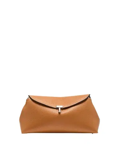 TOTEME T-Lock Clutch Bag in Pebble Grain Leather | Thumbnail 1 TOTEME T-Lock Clutch Bag in Pebble Grain Leather | Thumbnail 1