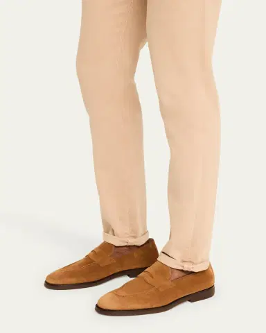 Brunello Cucinelli Men's Suede Penny Loafers | Thumbnail 2 Brunello Cucinelli Men's Suede Penny Loafers | Thumbnail 2