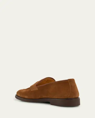 Brunello Cucinelli Men's Suede Penny Loafers | Thumbnail 4 Brunello Cucinelli Men's Suede Penny Loafers | Thumbnail 4
