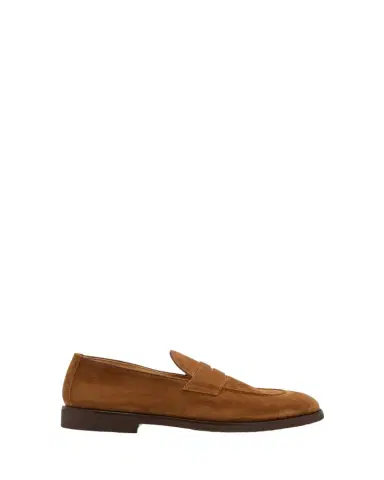 Brunello Cucinelli Men's Suede Penny Loafers | Thumbnail 1 Brunello Cucinelli Men's Suede Penny Loafers | Thumbnail 1