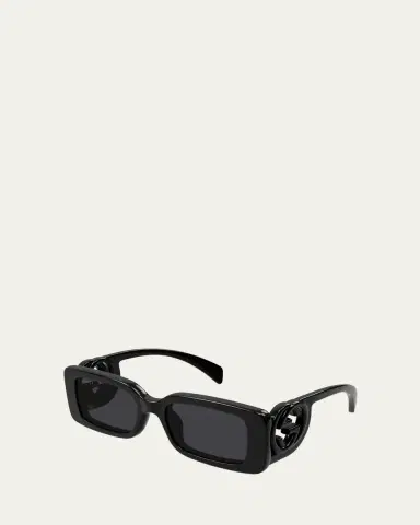 Gucci Monochrome GG Rectangle Acetate Sunglasses | Thumbnail 2 Gucci Monochrome GG Rectangle Acetate Sunglasses | Thumbnail 2