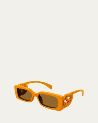 Gucci Monochrome GG Rectangle Acetate Sunglasses | Thumbnail 6 Gucci Monochrome GG Rectangle Acetate Sunglasses | Thumbnail 6