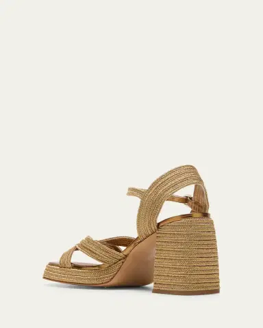 Castañer Valle Metallic Raffia Platform Sandals | Thumbnail 4 Castañer Valle Metallic Raffia Platform Sandals | Thumbnail 4
