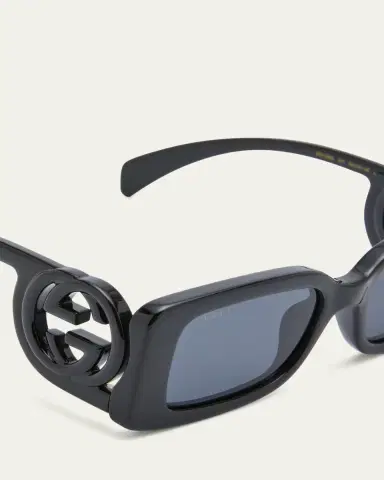 Gucci Monochrome GG Rectangle Acetate Sunglasses | Thumbnail 4 Gucci Monochrome GG Rectangle Acetate Sunglasses | Thumbnail 4