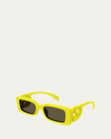 Gucci Monochrome GG Rectangle Acetate Sunglasses | Thumbnail 6 Gucci Monochrome GG Rectangle Acetate Sunglasses | Thumbnail 6