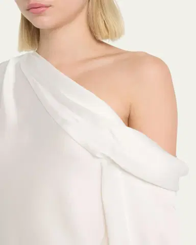 SIMKHAI Alice Draped Satin One-Shoulder Top | Thumbnail 5 SIMKHAI Alice Draped Satin One-Shoulder Top | Thumbnail 5