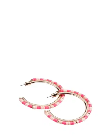 Elsie Frieda Mini Anguilla Hoop Earrings with Heishi Beads | Thumbnail 1 Elsie Frieda Mini Anguilla Hoop Earrings with Heishi Beads | Thumbnail 1
