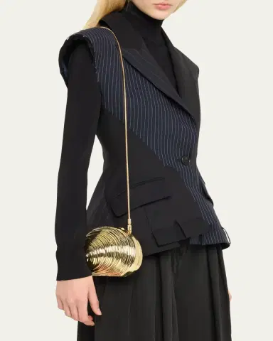 SIMKHAI Bridget Metal Oyster Shell Clutch Bag | Thumbnail 2 SIMKHAI Bridget Metal Oyster Shell Clutch Bag | Thumbnail 2