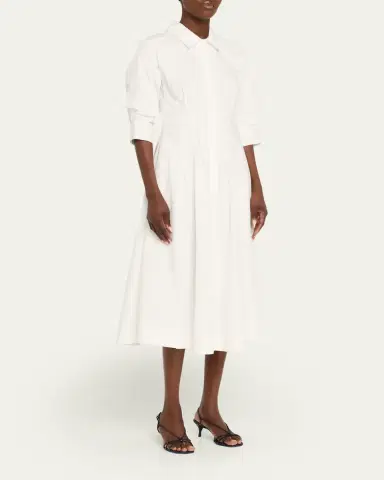 Simkhai Jazz Poplin Pintuck Midi Shirtdress | Thumbnail 4 Simkhai Jazz Poplin Pintuck Midi Shirtdress | Thumbnail 4