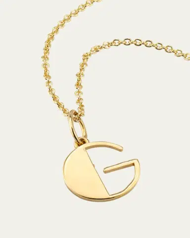 Sydney Evan 14K Pure Block Initial Necklace | Thumbnail 3 Sydney Evan 14K Pure Block Initial Necklace | Thumbnail 3