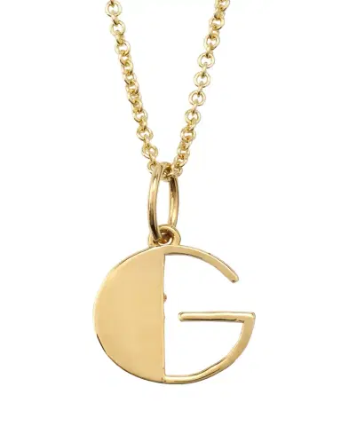 Sydney Evan 14K Pure Block Initial Necklace | Thumbnail 1 Sydney Evan 14K Pure Block Initial Necklace | Thumbnail 1