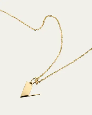 Sydney Evan 14K Pure Block Initial Necklace | Thumbnail 2 Sydney Evan 14K Pure Block Initial Necklace | Thumbnail 2