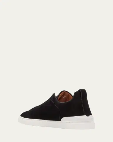 Zegna Men's Triple Stitch Suede Sneakers | Thumbnail 4 Zegna Men's Triple Stitch Suede Sneakers | Thumbnail 4
