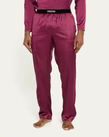 Tom Ford Men's Silk Logo Pajama Pants | Thumbnail 4 Tom Ford Men's Silk Logo Pajama Pants | Thumbnail 4