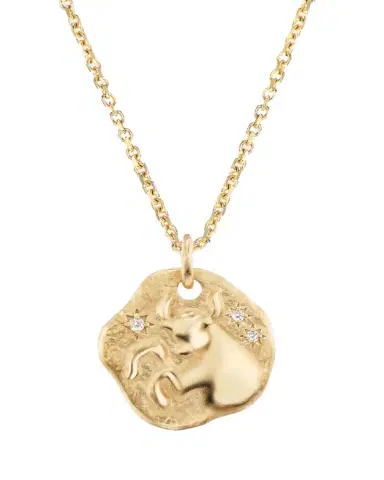 Aaryah 18K Yellow Gold Mini Diamond Zodiac Pendant Necklace | Thumbnail 1 Aaryah 18K Yellow Gold Mini Diamond Zodiac Pendant Necklace | Thumbnail 1