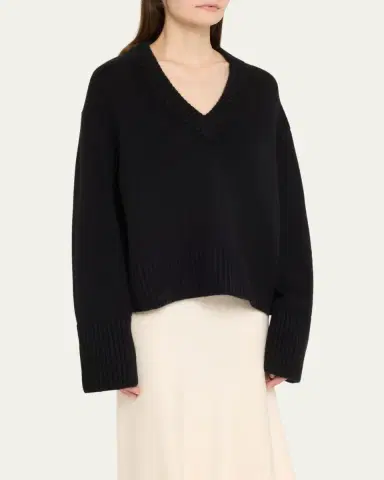 Lisa Yang Aletta V-Neck Cashmere Knit Sweater | Thumbnail 4 Lisa Yang Aletta V-Neck Cashmere Knit Sweater | Thumbnail 4
